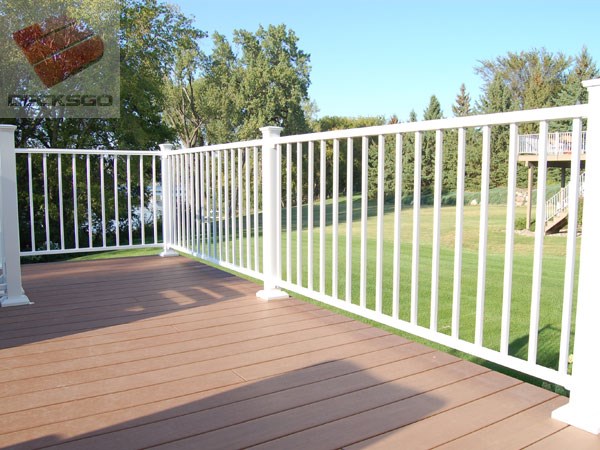 Classic White Aluminum Railing On Composite Deck Photo