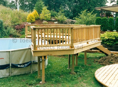 Building Above Ground Pool Decks Design And Layout Tips Pressure Treated Wood Pool Deck