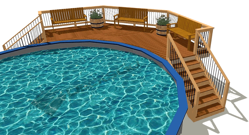 Building Above Ground Pool Decks, Round Above Ground Pool Deck Plans Free