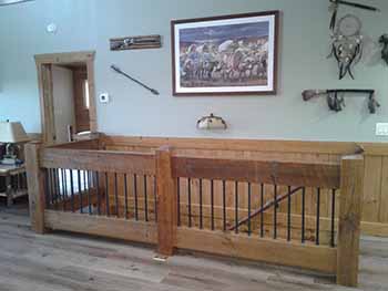 Indoor timber frame railing