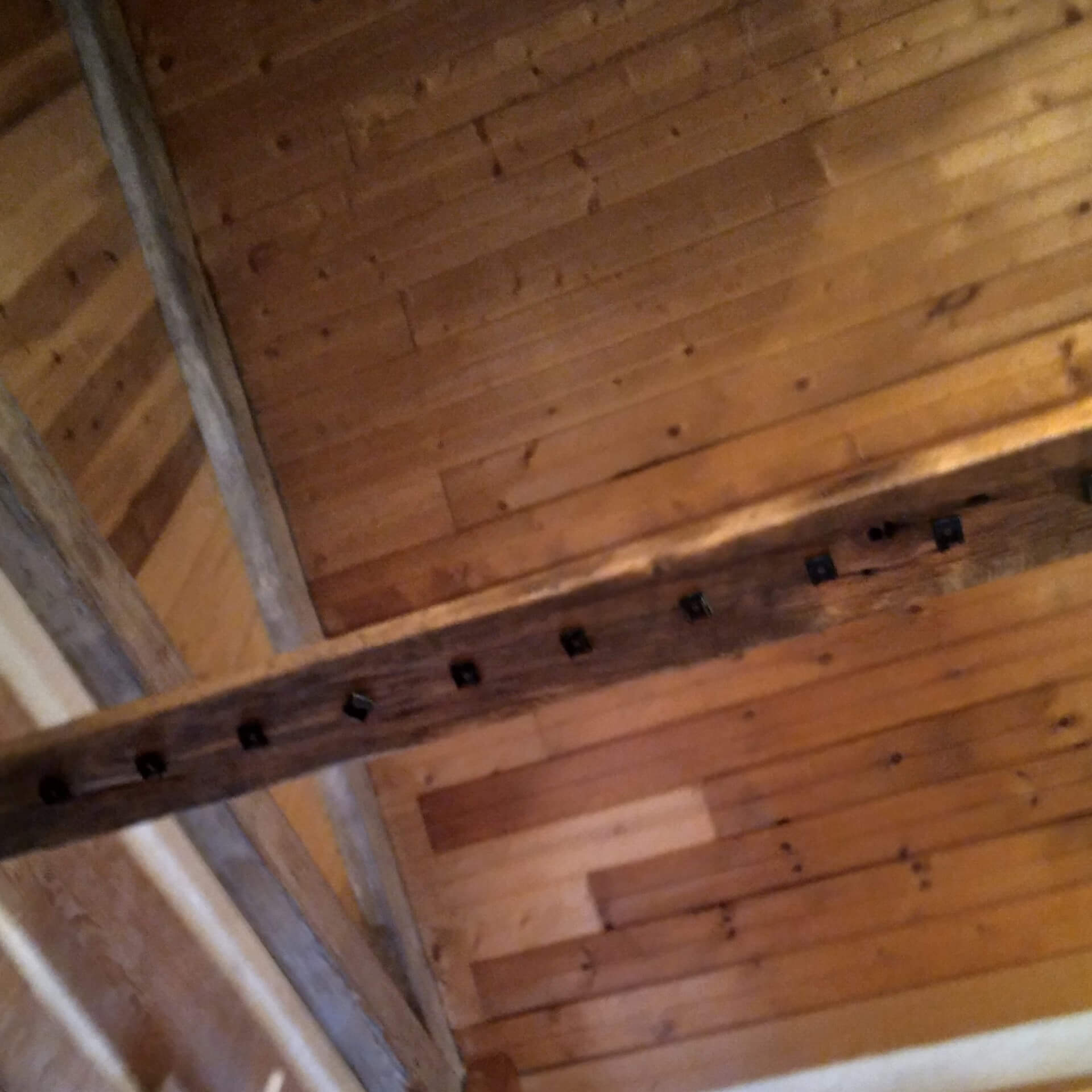 Gary Bear used the Snap'n lock balusters for his stairs Close up of the shoe connectors screwed into place