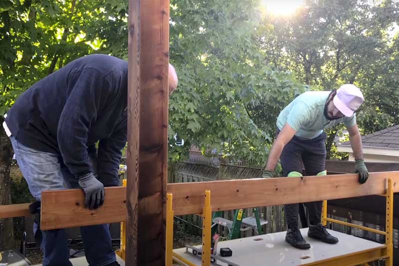 Setting beams for pergoal