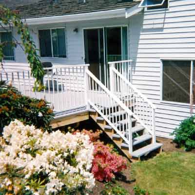 deck on the uphill slope