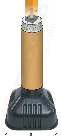 Pergola footing concrete pier bell footing concealed post base