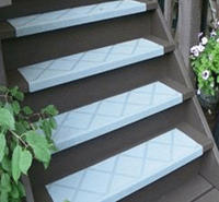 Nice clean and protected stair treads that provide grip and safety. Nice clean and protected stair treads that provide grip and safety.