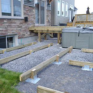 Ground Anchors Deck Footing Foundations Instead Of Concrete