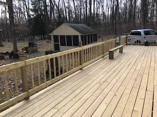 Side deck view of Pennsylvania cabin deck. Side deck view of Pennsylvania cabin deck.