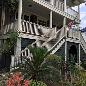 South carolina home with balcony railings