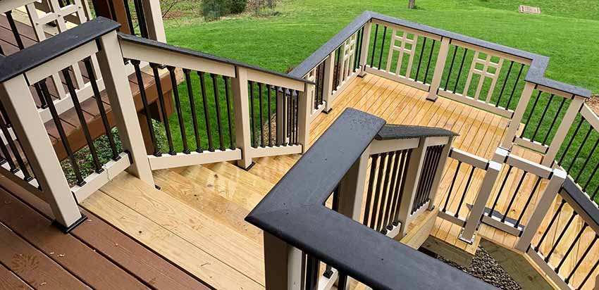 Multi level stairs with snap n lock balusters
