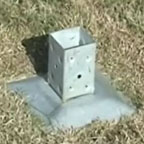 Anchor set into ground Anchor set into ground