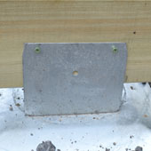 Beam set into post bracket Beam set into post bracket