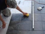 Grout between tiles on deck