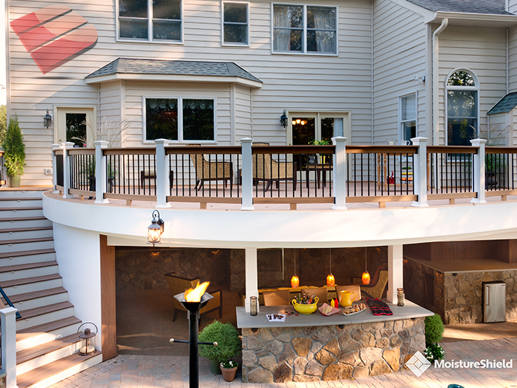 Double stairs off of mid level landing