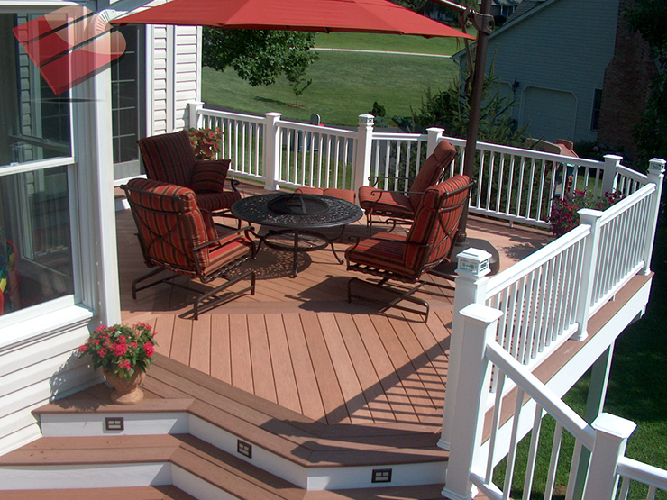 Double stairs off of mid level landing