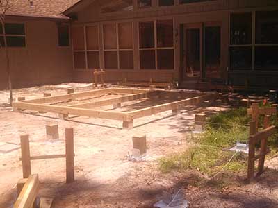 Batter boards and deck layout Batter boards and deck layout