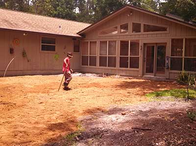 Jim's site before installing deck foot anchor footings. Jim's site before installing deck foot anchor footings.