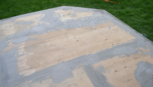 Grind all joints between plywood sheeting