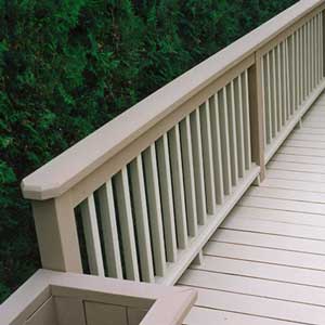 Railing around the deck