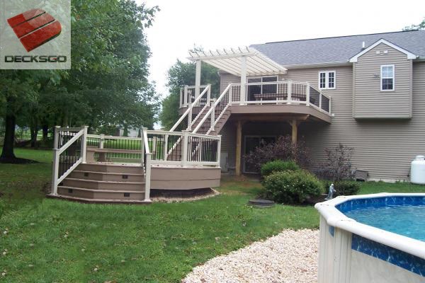 Multi Level Pool Deck  Multi  Level  Deck  Approach To Pool  Photo