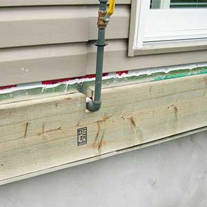 Notch the ledger for the gas line