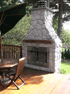 Build A Fireplace Outdoors Deck, Can You Put A Stone Fireplace On Wood Deck
