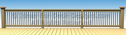 Intermitting large posts with continuous top rail Intermitting large posts with continuous top rail