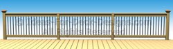 Continuous top rail with alternating protruding posts Continuous top rail with alternating protruding posts