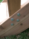 Bolts attaching the post and stringer Bolts attaching the post and stringer