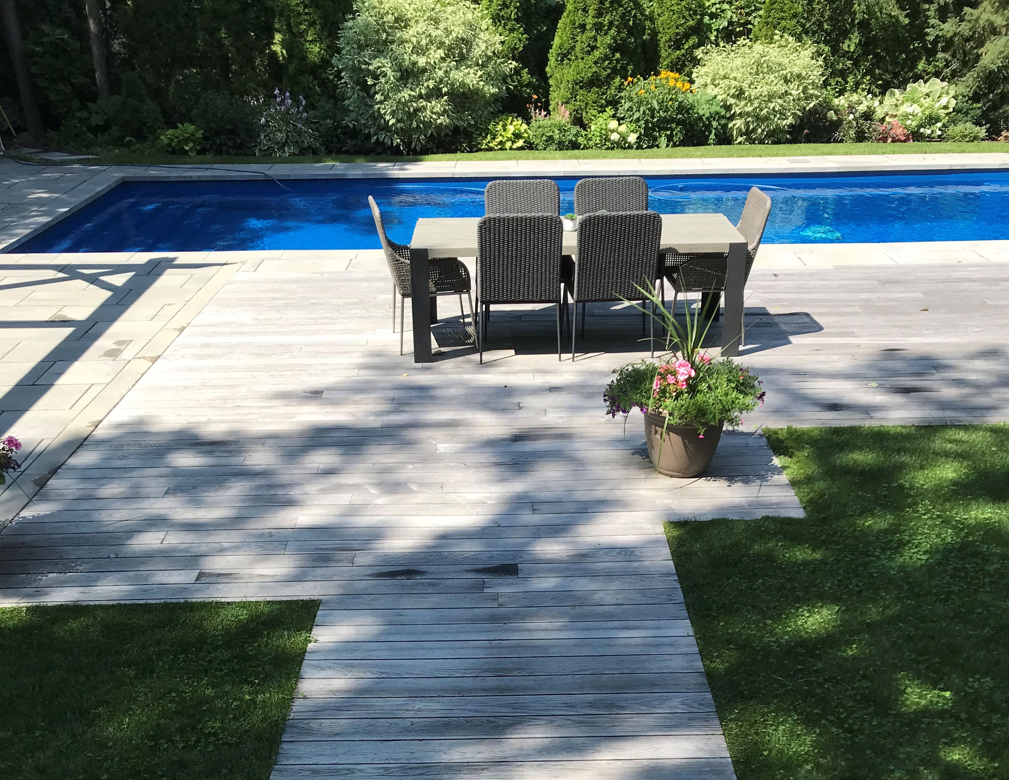 Inground Pool deck with the deck foot anchor