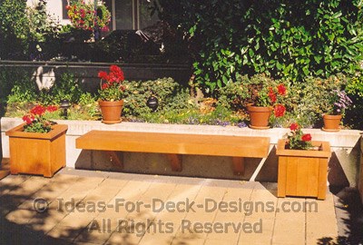 Patios seating against a retaining wall