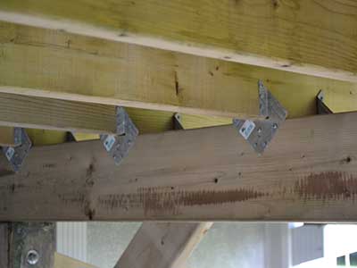 Using joist to beam connectors for a secure connection Using joist to beam connectors for a secure connection