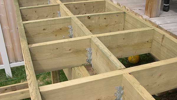 Joist framing with blocking for new decking