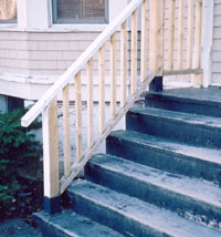 Old worn our wood stairs